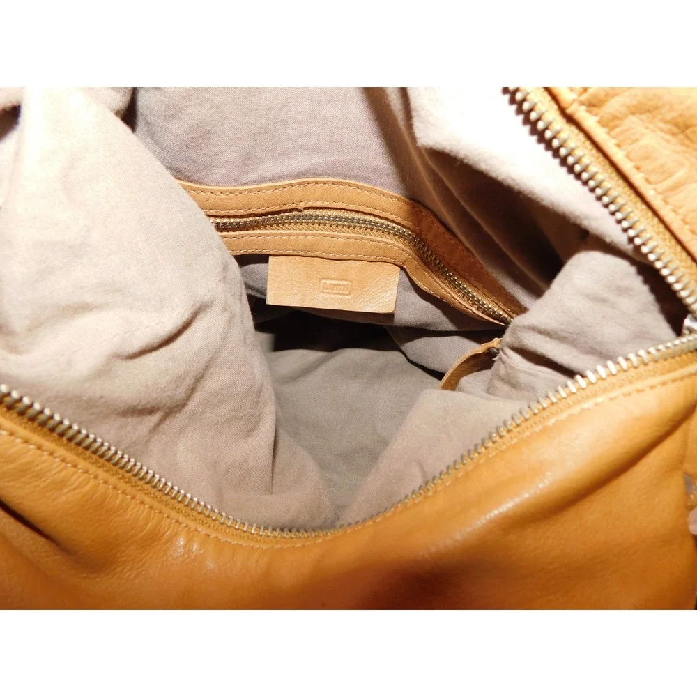 LUMI Large Shopping Tote Bag Women's Tan‎ Leather